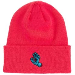 Santa Cruz Screaming Hand Long Shoreman Beanie - Fuji Red