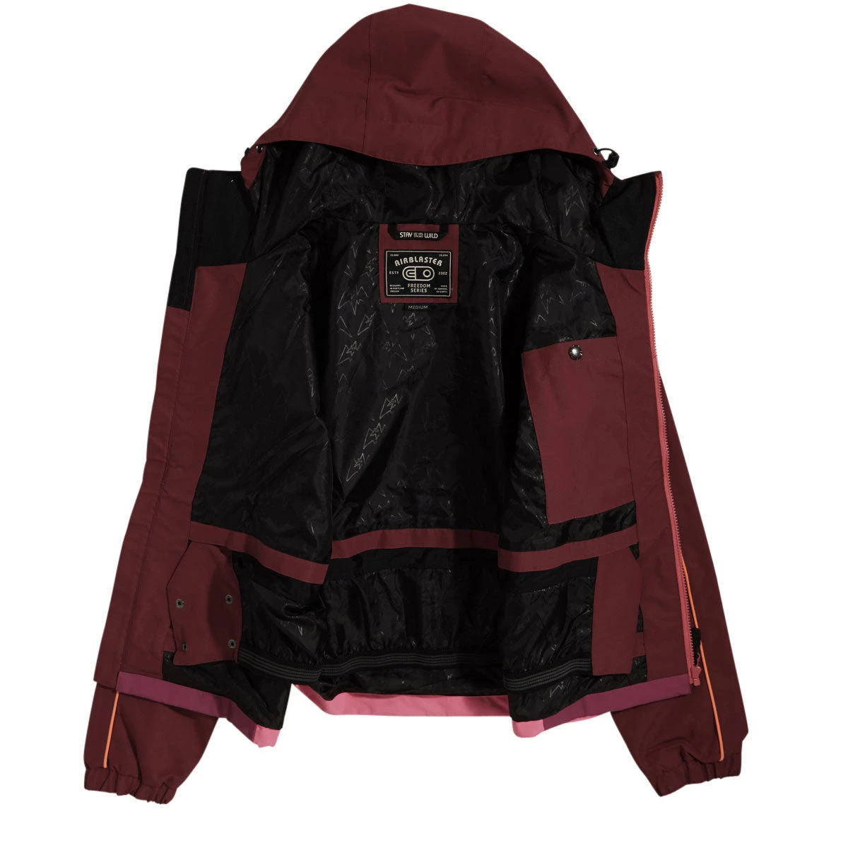 Airblaster Womens Lady Revert Snowboard Jacket - Plum/Magenta 3 Airblaster Womens Lady Revert Snowboard Jacket - Plum/Magenta - Image 3