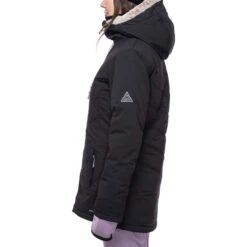 686 Womens Cloud Insulated Snowboard Jacket - Black Geo Jacquard -Ski Equipment Store 883510529830 3