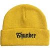 Thunder Script Beanie - Gold/Black