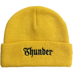 Thunder Script Beanie - Gold/Black