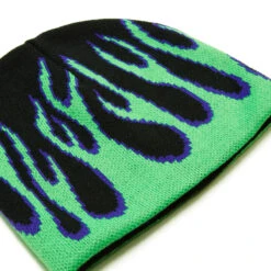 CCS Flames Reversible Skully Beanie - Black/Green -Ski Equipment Store BQ559E4 2