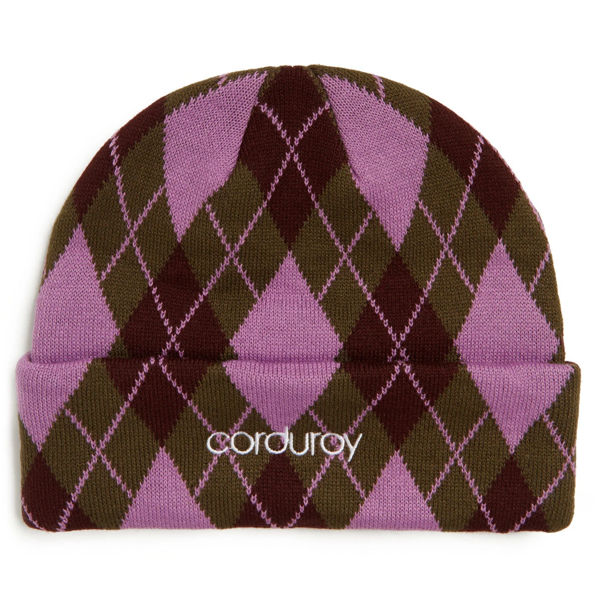 Corduroy Argyle Beanie - Army 1 Corduroy Argyle Beanie - Army