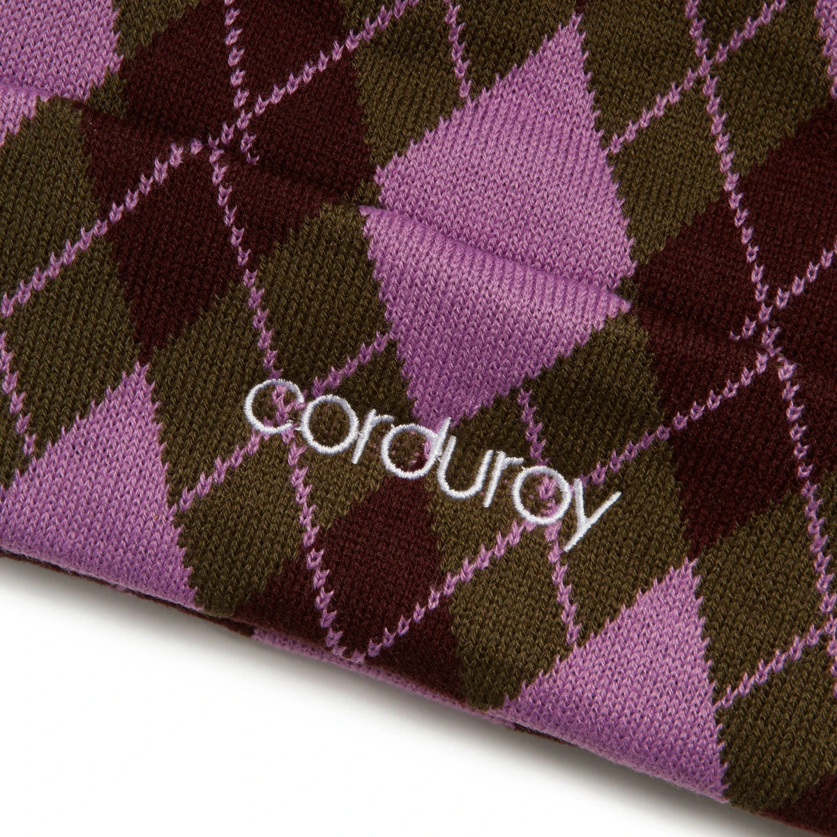 Corduroy Argyle Beanie - Army 3 Corduroy Argyle Beanie - Army - Image 3