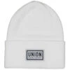 Union High Cuff Logo Beanie - White