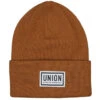 Union High Cuff Logo Beanie - Brown