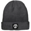 Zero Single Skull Patch Beanie - Charcoal