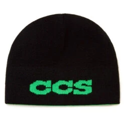 CCS Flames Reversible Skully Beanie - Black/Green -Ski Equipment Store ccs flame beanie green 3