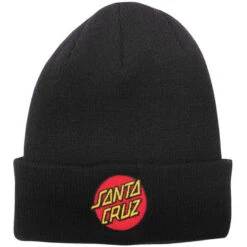 Santa Cruz Classic Dot Long Shoreman Beanie - Black